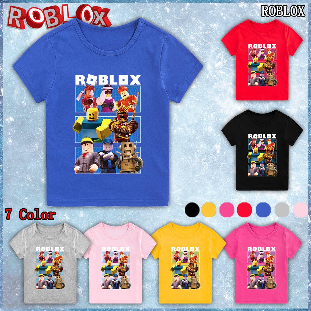 READY STOCK Roblox Boy T Shirt Girl Top Cartoon Printing Baby Summer