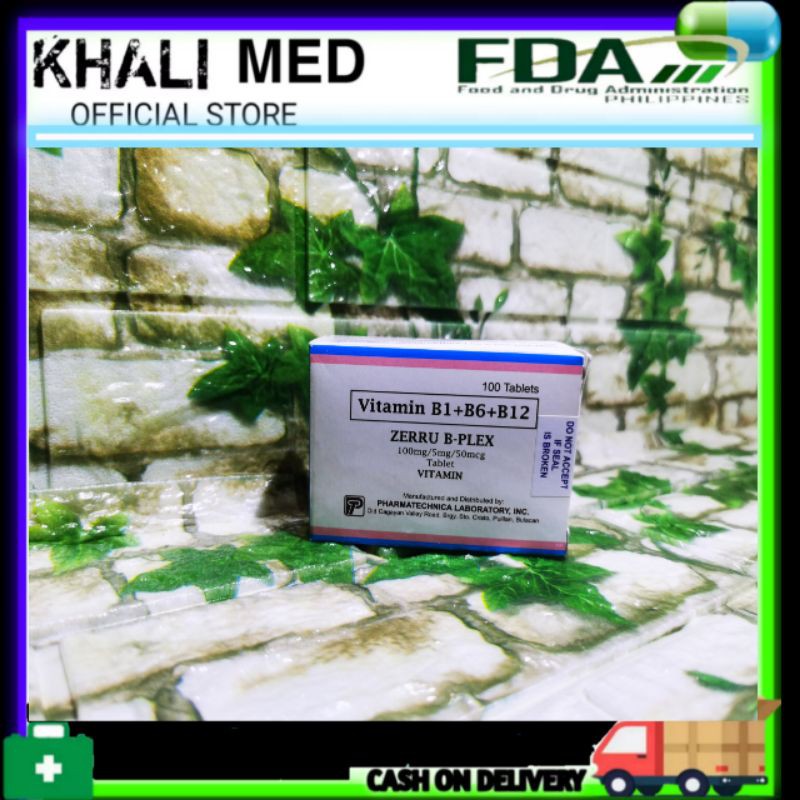 ZERRU BPLEX Vitamin B1+B6+B12 100mg/5mg/50mcg Tablet Shopee Philippines