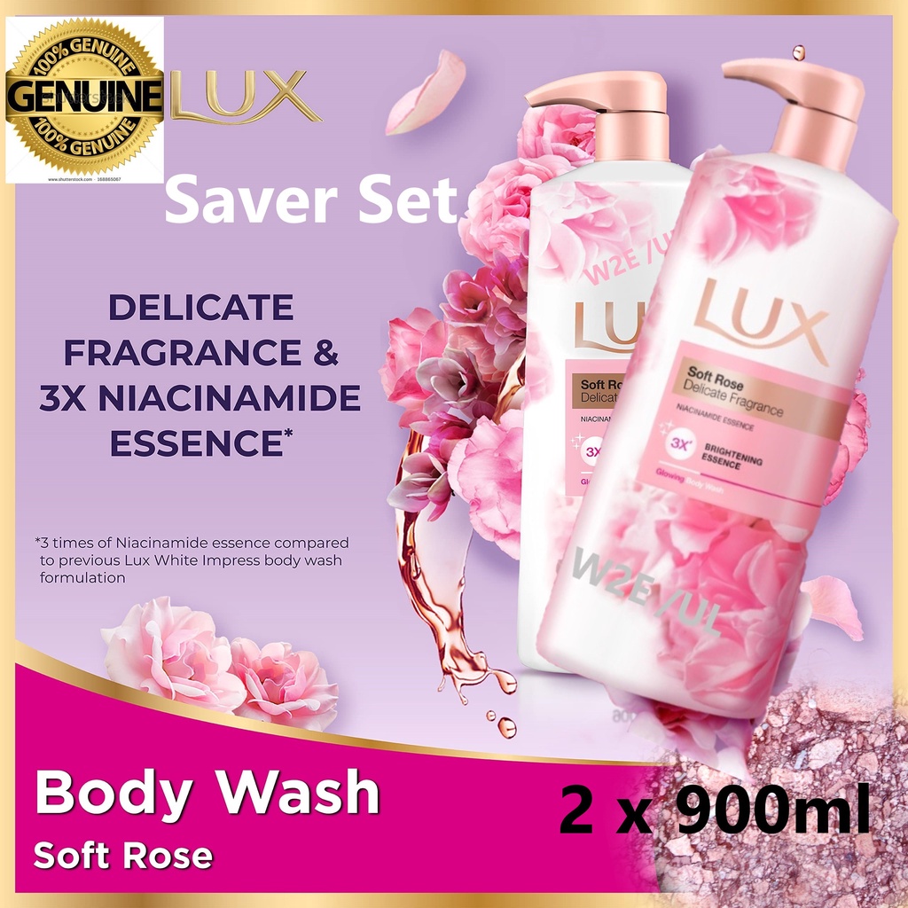 (SET) New Lux Soft Rose Body Wash 3X Brightening Essence with