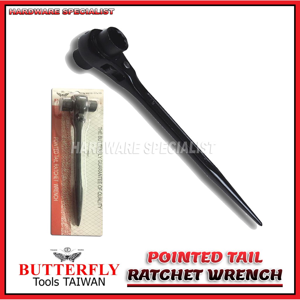 Butterfly Pointed Tail Ratchet Wrench #8 12 17x19mm | Shopee Philippines