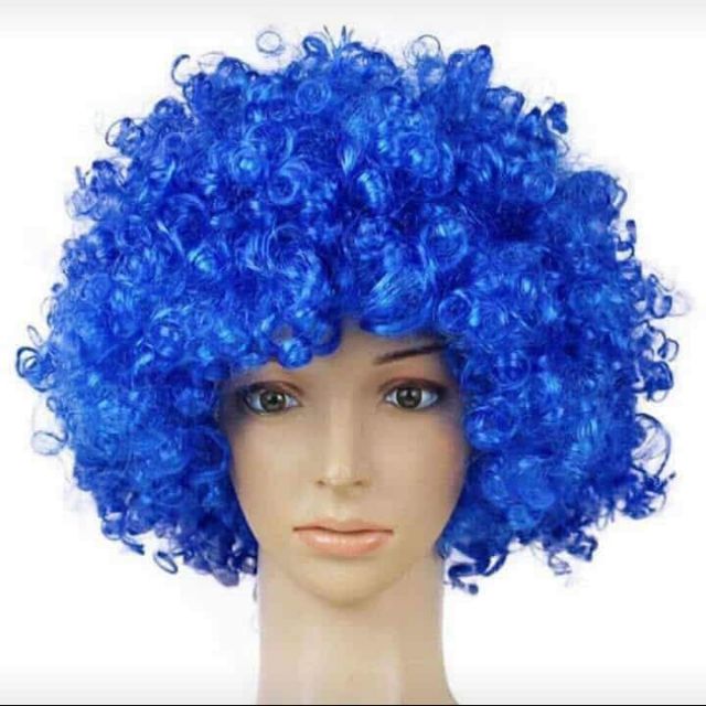 Blue afro wig curly afro | Shopee Philippines