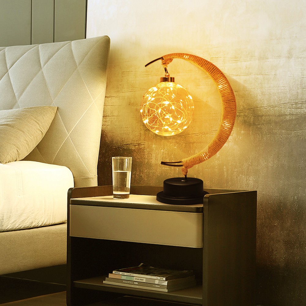 HomeYoung Magic Moon LED Moon Modeling Light Twine Iron Ball Light ...