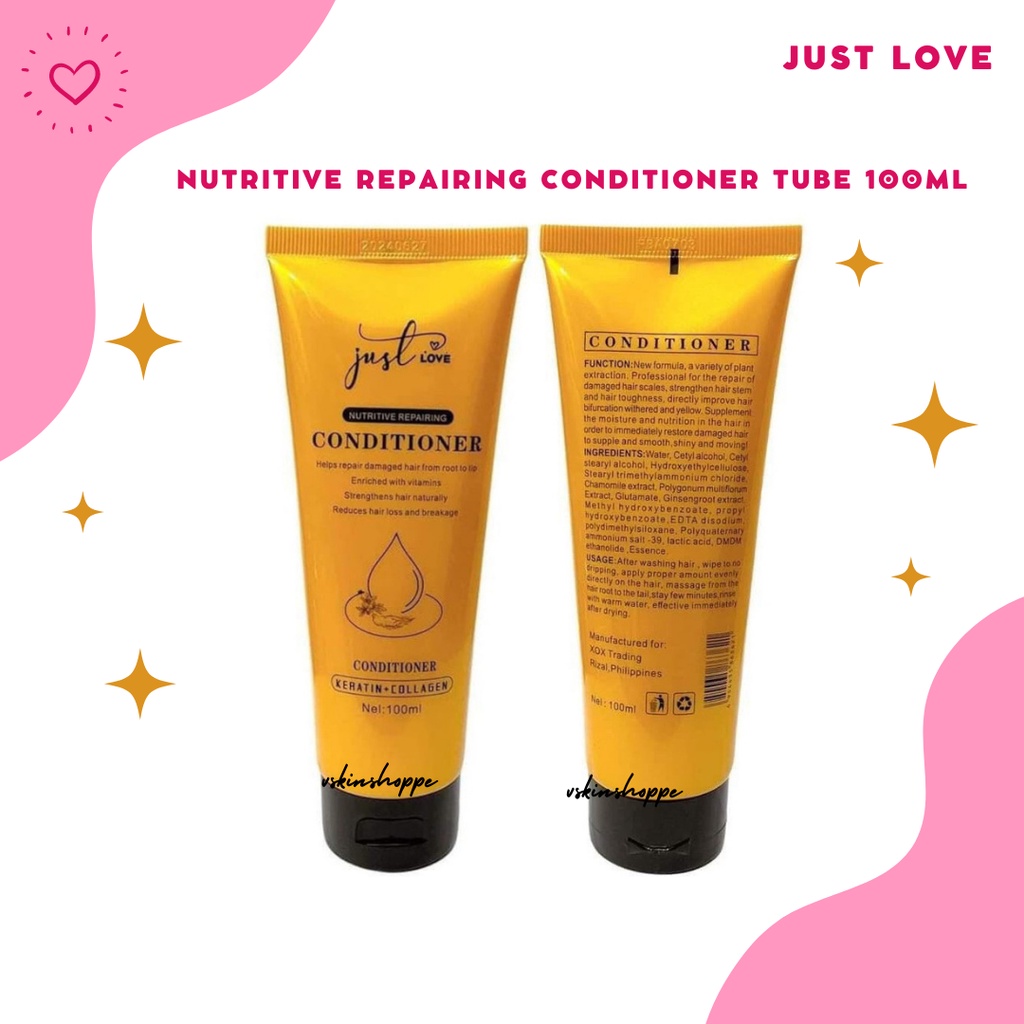 (COD) Just Love Keratin + Collagen Conditioner 10ML Sachet Shopee