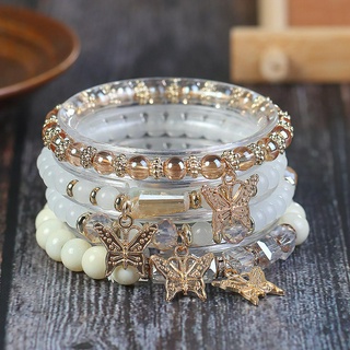 Bohemian Elastic Rope Crystal Beaded Bracelet Key Lock Bracelet Set - China  Bracelet and Beads Bracelet price