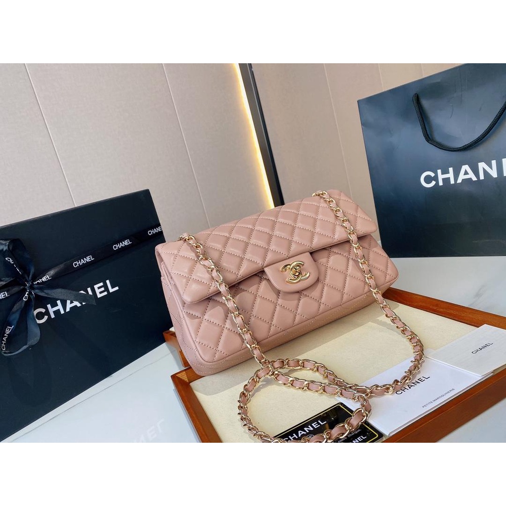 Apricot chanel bag hot sale