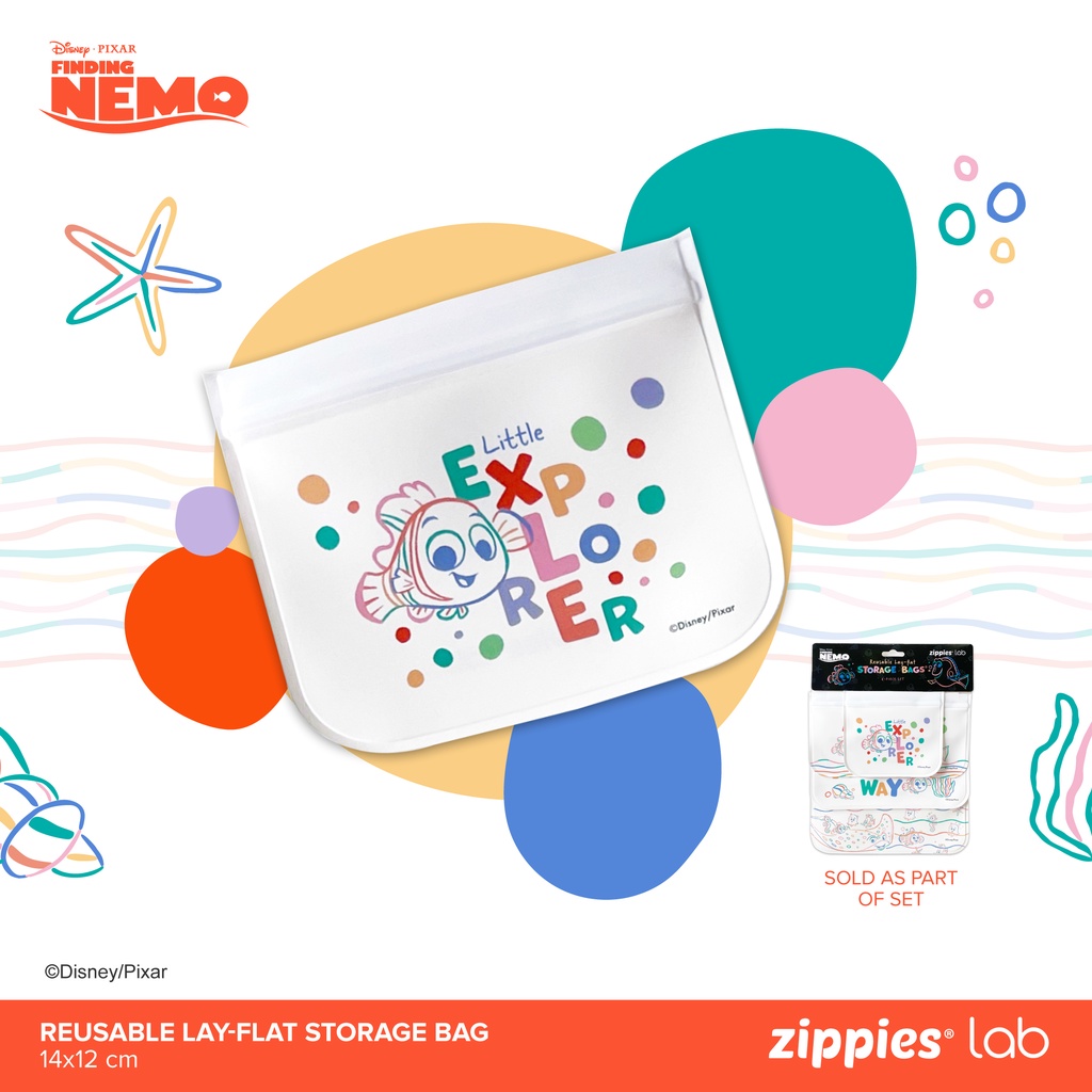 Zippies Lab Disney Pixar Finding Nemo Reusable Layflat Storage Bags ...