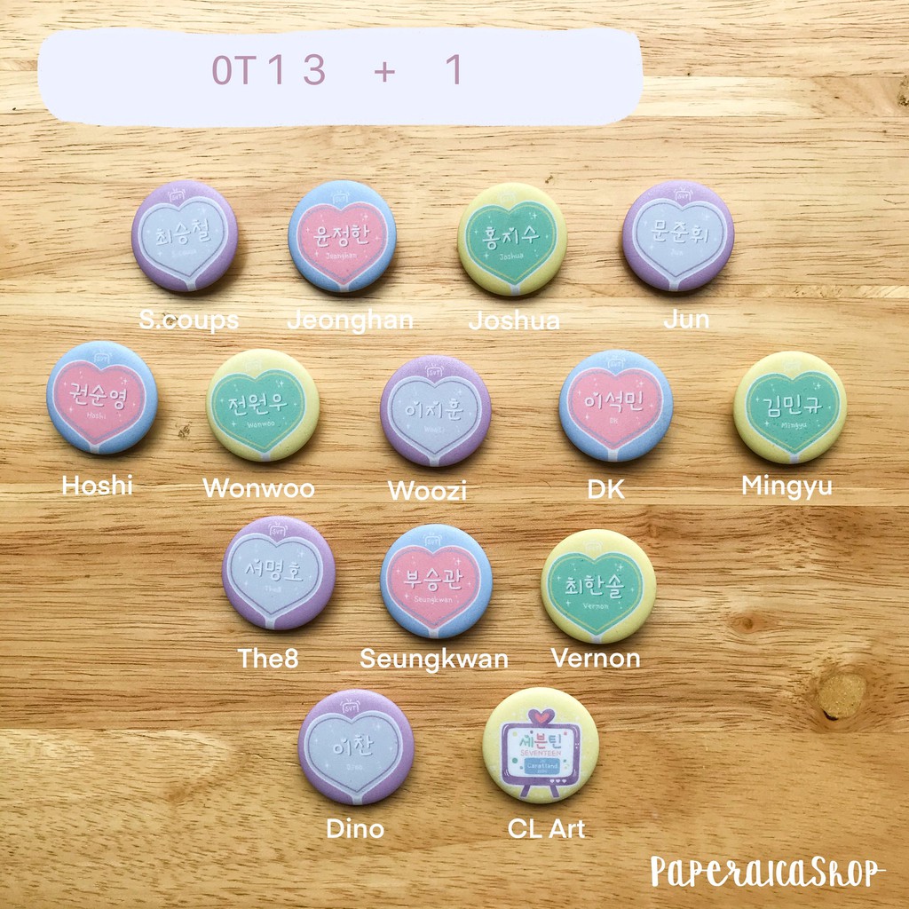 17 Carat Land Cute Button Pins, Name Pins OT13 | FBP004 | Shopee ...