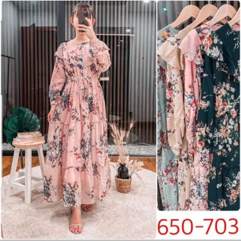 Chest ruffle dress** | Shopee Philippines