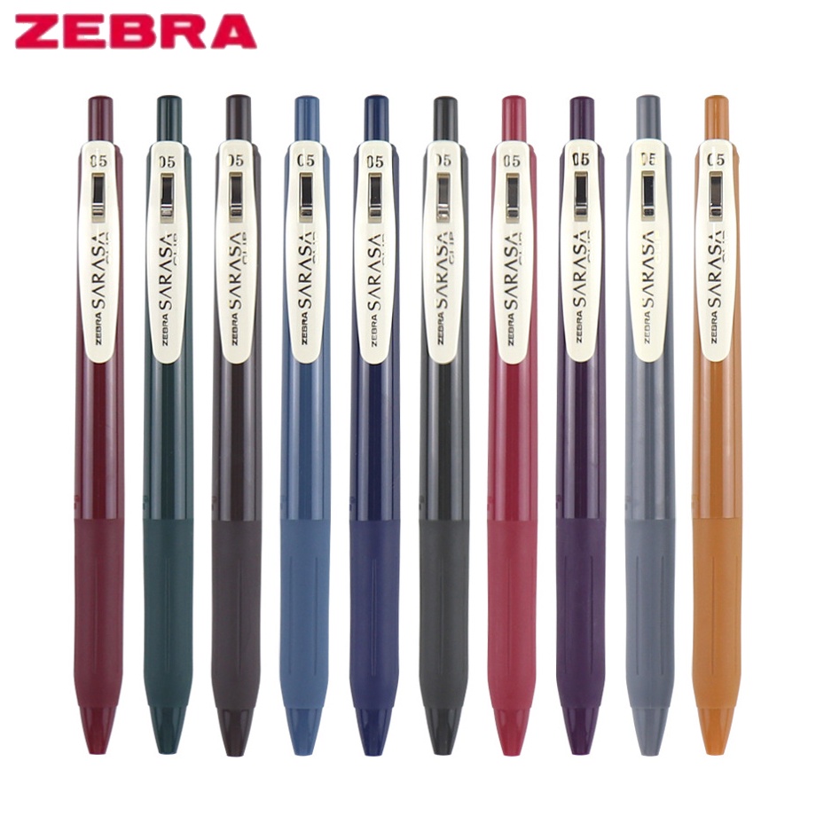 ZEBRA Retro Gel Pens Colored Ink 0.5mm Sarasa Clip Retractable Vintage ...