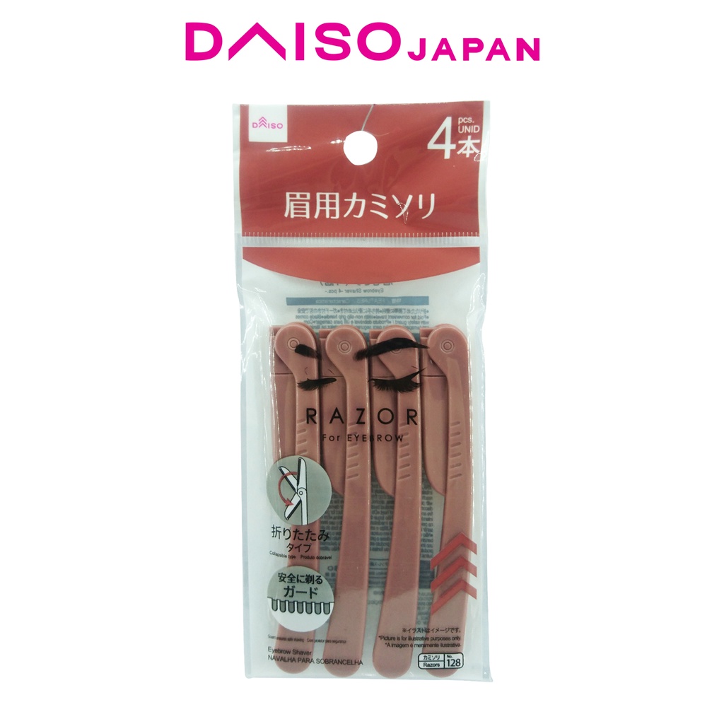 Daiso Red Foldable Eyebrow Razor 4 pcs | Shopee Philippines