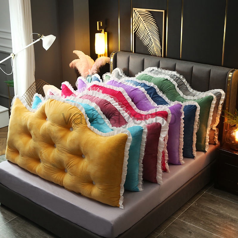 Crown Headboard Cushion Wall Pillow,Crystal Short Plush Upholstered