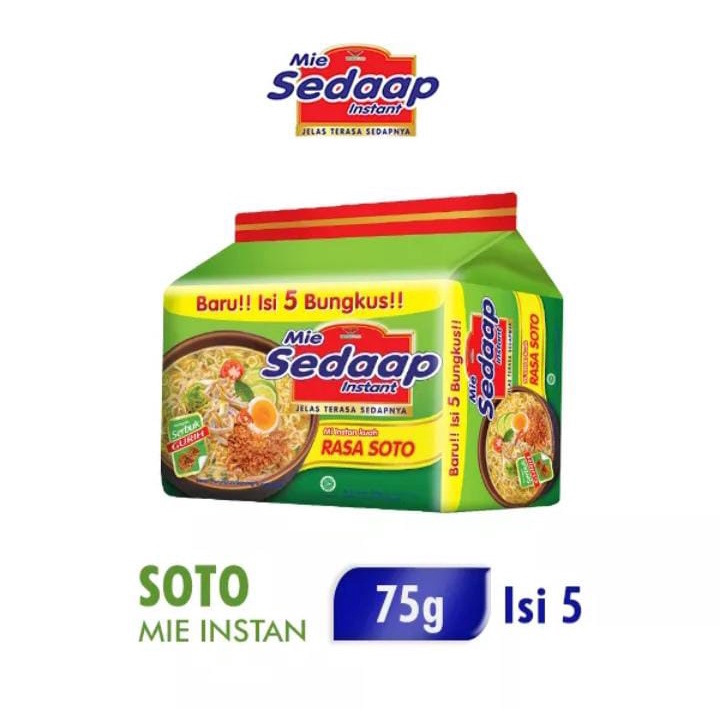 Sedaap Noodles Soto Flavor 5x75gr 5pcs Shopee Philippines