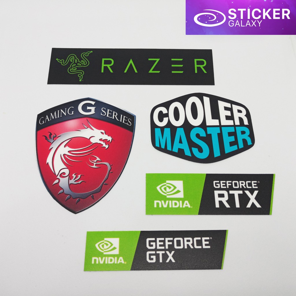 PC STICKER razer msi gaming g series nvidia rtx geforce gtx cooler