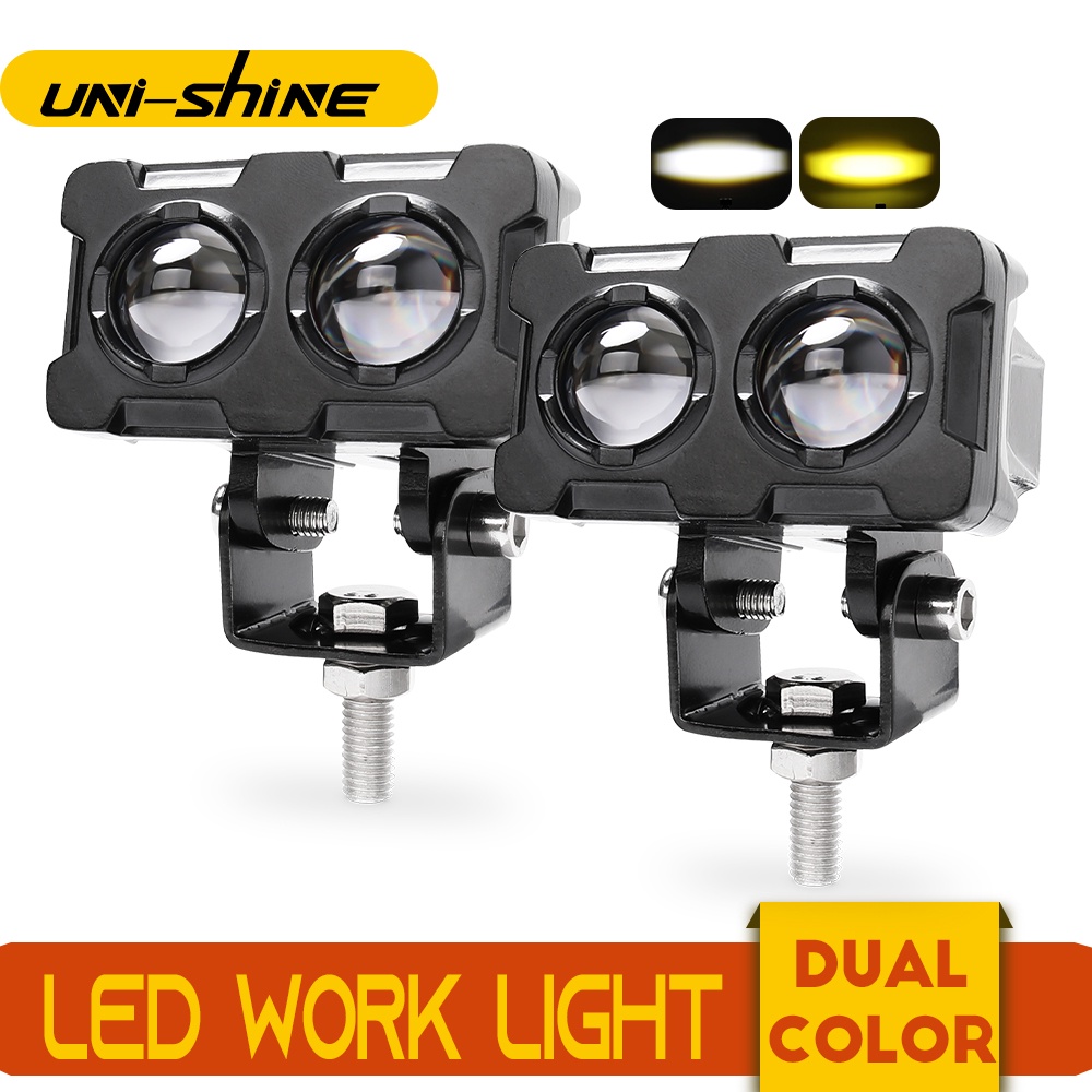 Unishine Square LED Work Light White- Yellow Color Spotlight 12v 24v 3 ...