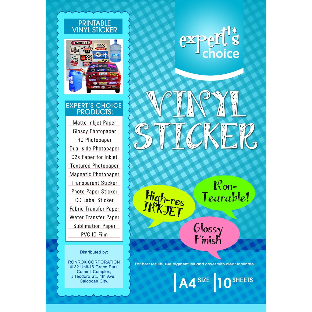 Printable Vinyl Sticker (Inkjet Friendly) White | Shopee Philippines