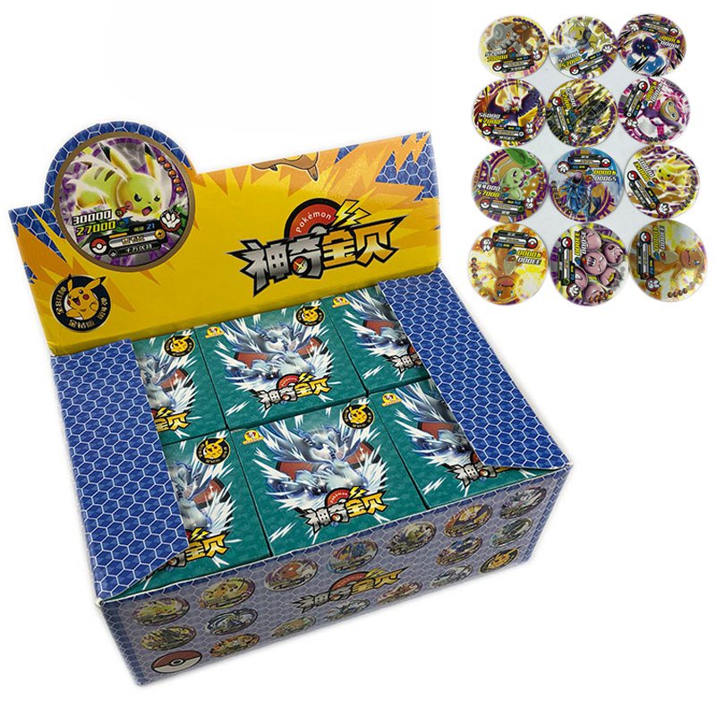 288PCS Anime Pokemon Round Cards Capture Elves Animation Game Elves ...