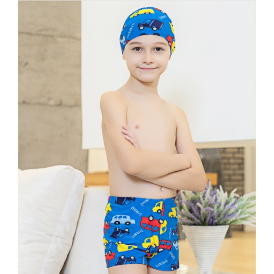 insREADY STOCK Kids Swim Short Swimming Pants with Cap