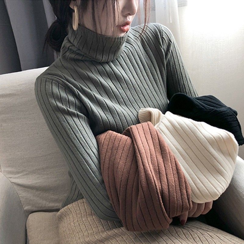 Cherry Cream Cake Print Turtleneck Bottoming Shirt