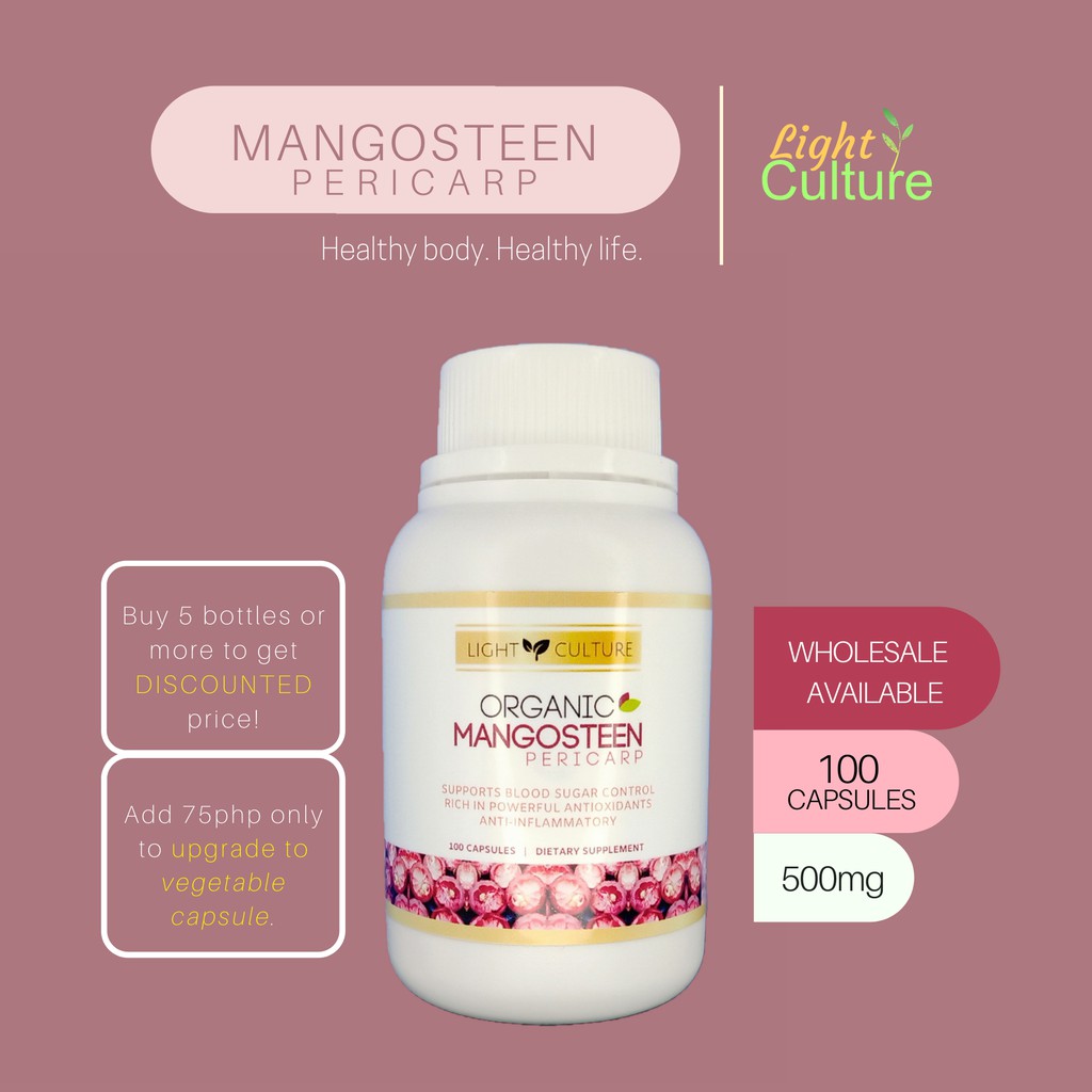 Pure/Authentic Mangosteen Pericarp (100caps/500mg) Capsule Shopee