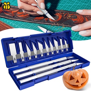 1 Set Exacto Knife With 6 Spare Blades, Stainless Steel Exacto Knife Set,  Sharp Precision Hobby Knife Craft Knife Kit For Pumpkin Carving, DIY, Art, C