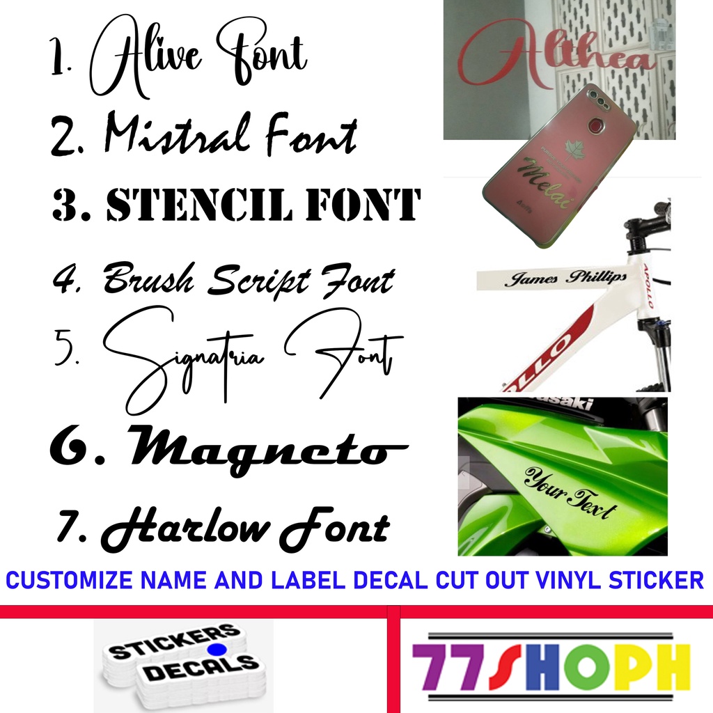 Customize Names and Labels Decal Cut Out Vinyl Sticker | Shopee Philippines
