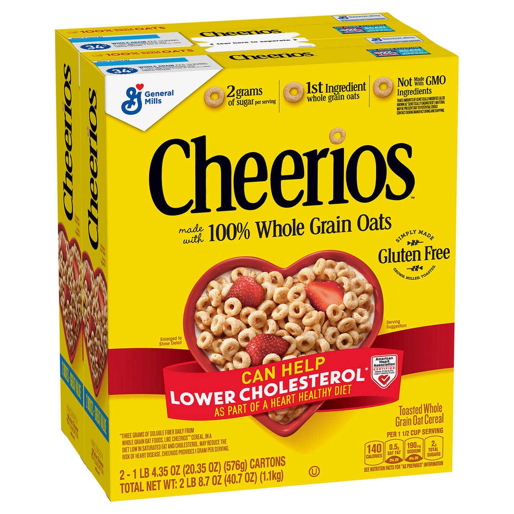 General Mills Cheerios Gluten Free Toasted Whole Grain Oat Cereal 576g