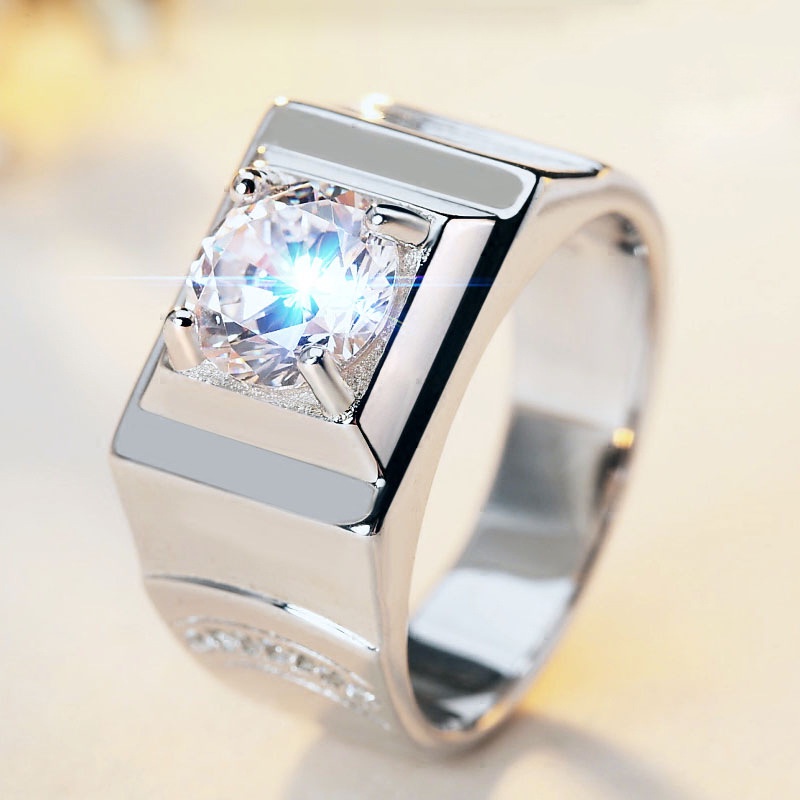 Luxurious Diamond Crystal Silver Gold Titanium Steel Men Fashion ...