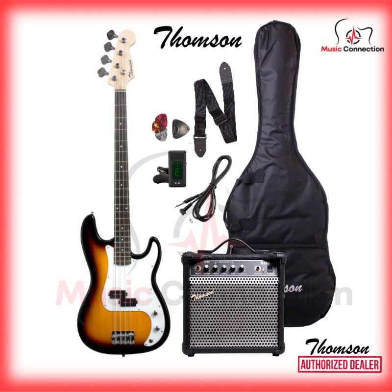 Thomson Electric Bass Guitar Package with free 15watts bass amp, padded