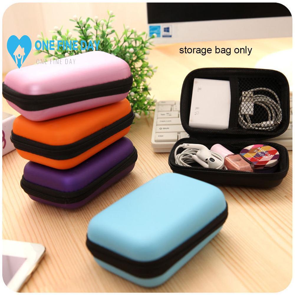 Black Digital Camera Storage Box Portable Camera Bag Cable Data Bag