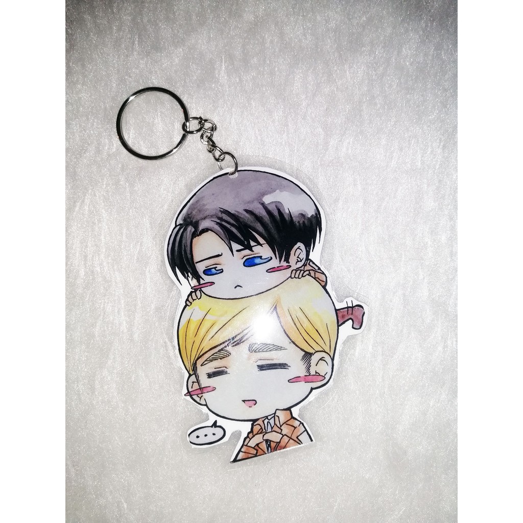Attack On Titan LEVI ERWIN Chibi Cute Laminated Keychain | Shopee ...