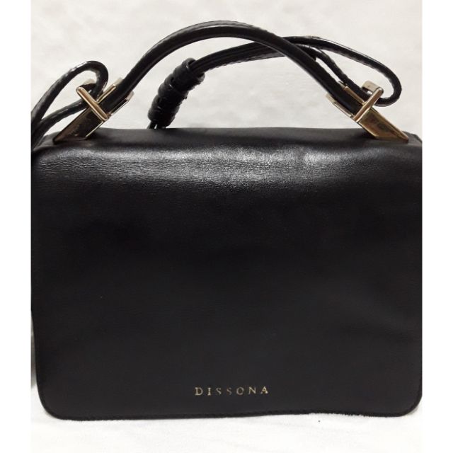 DISSONA, Bags, Dissona Black Patent Leather Shoulder Bag