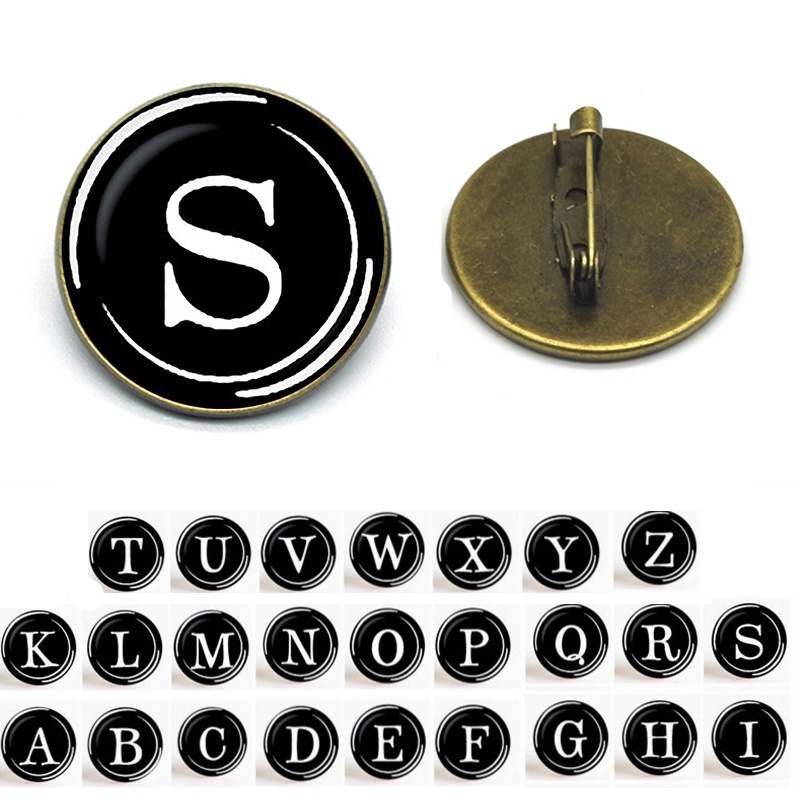 Initial Letter Brooch Pin Small Lapel Pin Tie Tack Name Personalized Gifts For Women Men Gold A-Z, Rhinestone