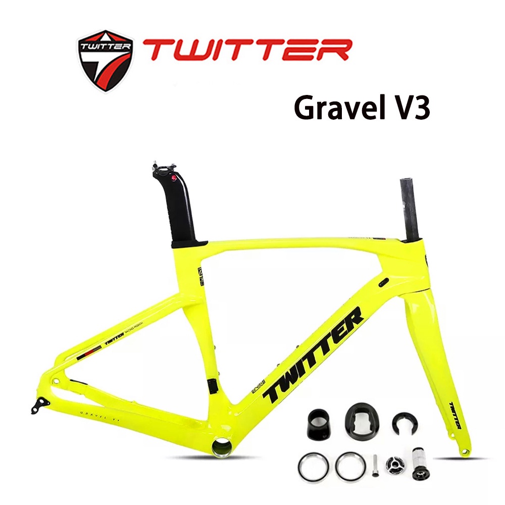 Twitter Bike Frame Gravel V3 48cm 51cm 54cm road car frame Cuadro de Carbono Road Bike Carbon Frame 700C Disc Carbon Road Bicycle Frame bicycle parts Shopee Philippines