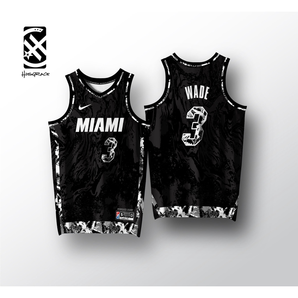 MIAMI HEAT WADE BLACK HG JERSEY FULL SUBLIMATION | Shopee Philippines