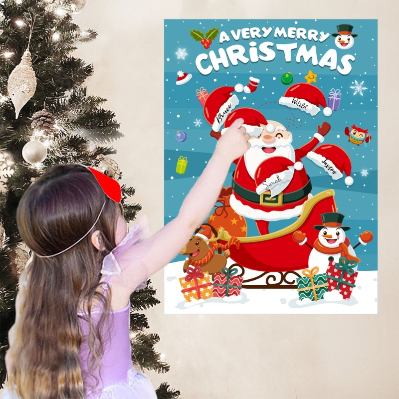Lexi Pin the Nose on Snowman Pin the Hat on Santa Claus Christmas Party