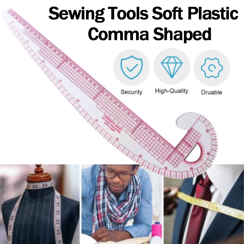 Sewing Tools Soft Plastic Comma Shaped Curve Ruler Styling Design Ruler ...