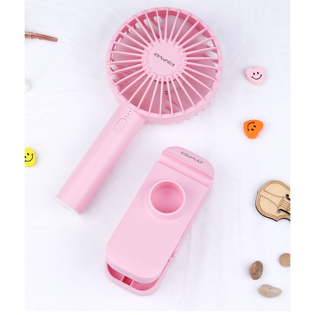 Awei F1 Mini Fan Mobile Phone Holder with Portable Han Fan Clip ...