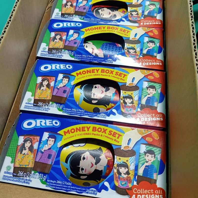 Oreo Chocolate & Vanilla with FREE Money Box Set | Shopee Philippines