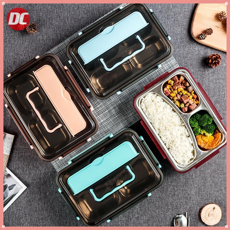 Square Lunch Box Suit 5 Compartments 304 Stainless Steel Thermal