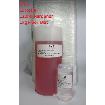 Fiberglass Set (J3) -1kg Resin, 120cc Hardener w/ 1kg CSM | Shopee ...