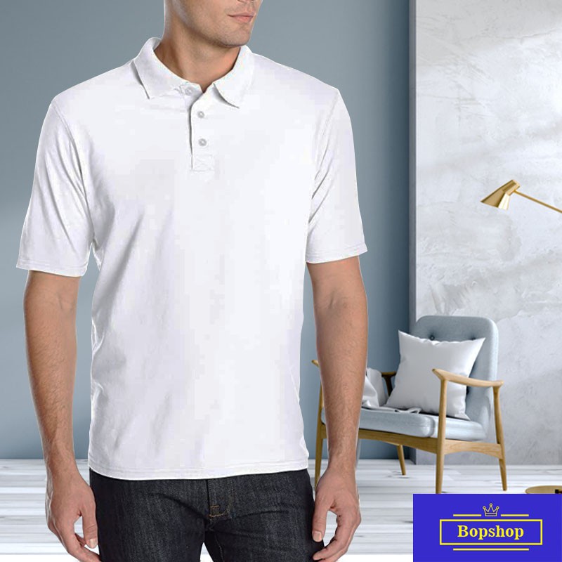 White polo shirt store with collar