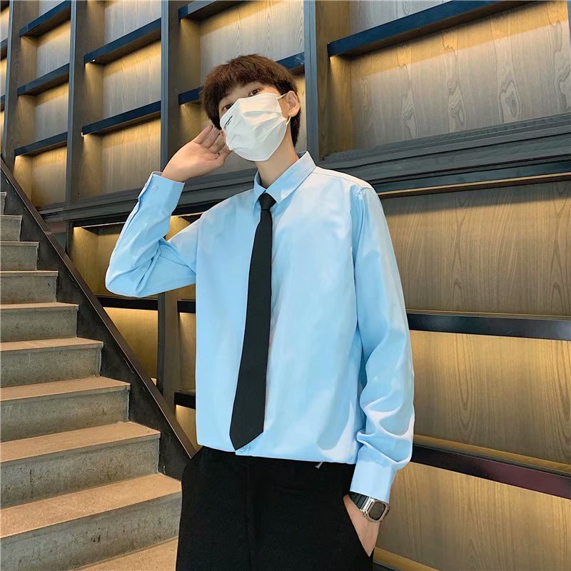 OTAKU POLO Shirt For Men Cotton Long SLeeves Business Office Worker Solid color Shirt Shopee Philippines