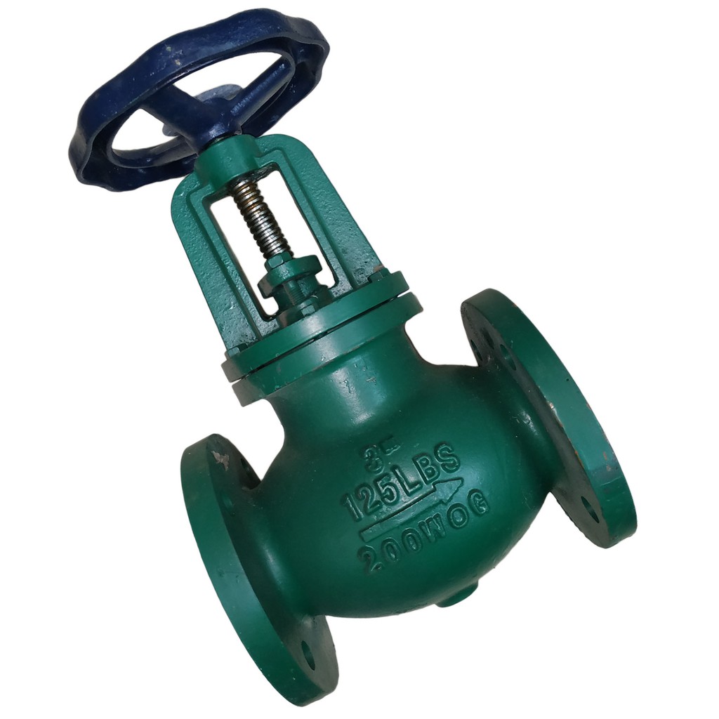 MEISONS cast iron globe valve 3" x 200 wog threaded flange type