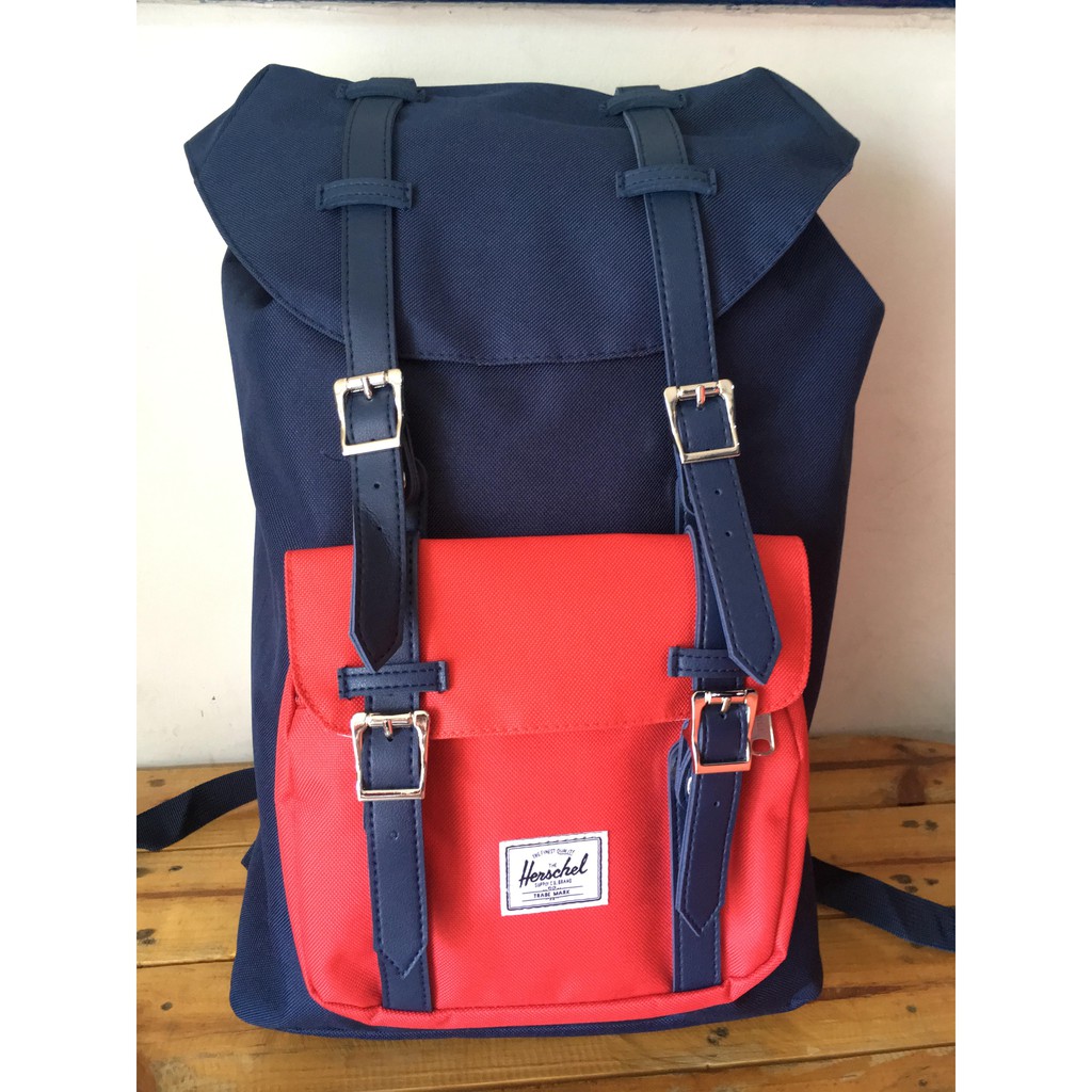 Herschel backpack shop blue and red