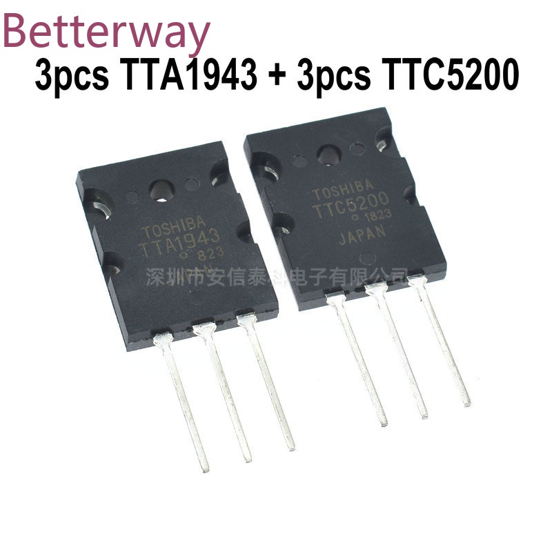 6pcs = 3pairs Original 3pcs TTA1943 + 3pcs TTC5200 C5200 A1943 TO-3PL