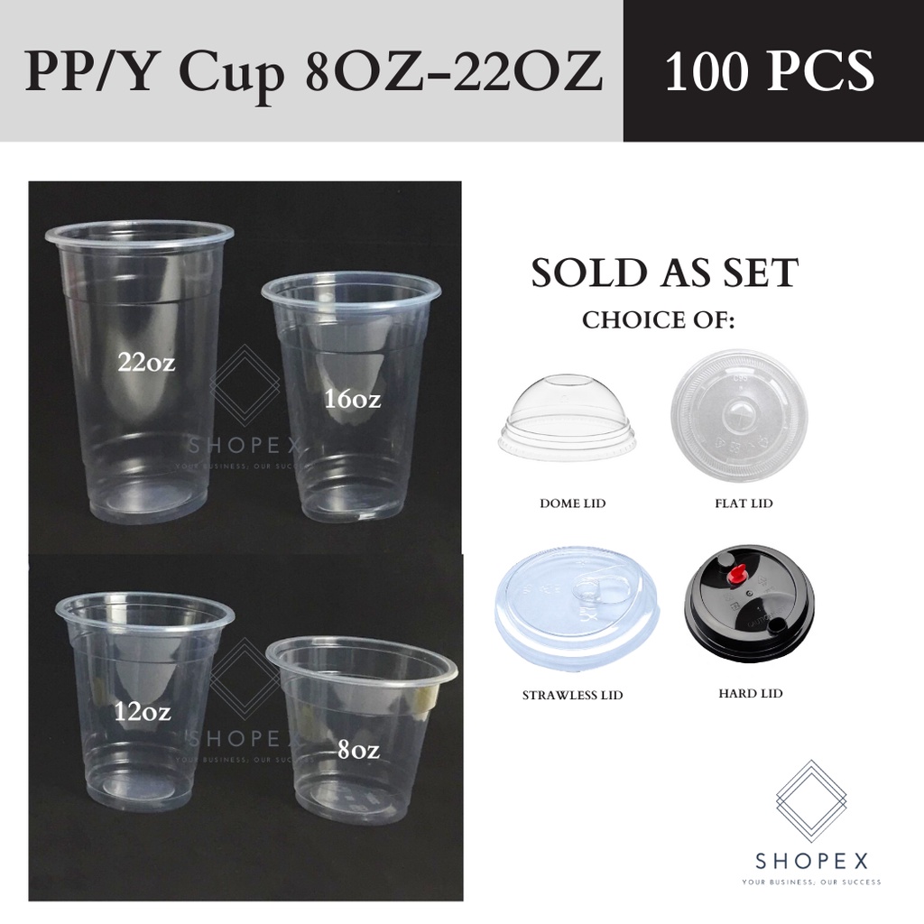 Y Pp Cup 95 Mm 100 Pcs With Lid Disposable Plastic Cupsmilk Tea Cups Boba Milk Tea Cup 5326