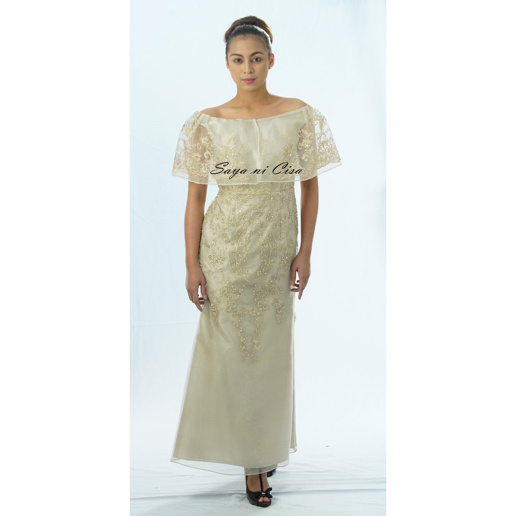 Off shoulder 2024 filipiniana dress