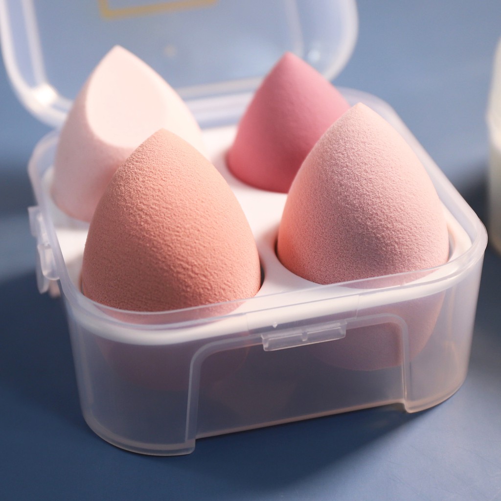 4 Pcs Makeup Sponge Beauty Blender Wet and Dry Box Set Shopee Philippines