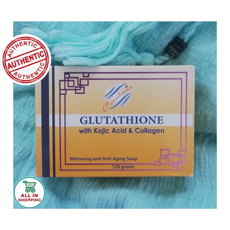 porcelana glutathione soap Porcelana Glutathione with kojic Acid and Collagen Soap (1 Bar: 120 grams)