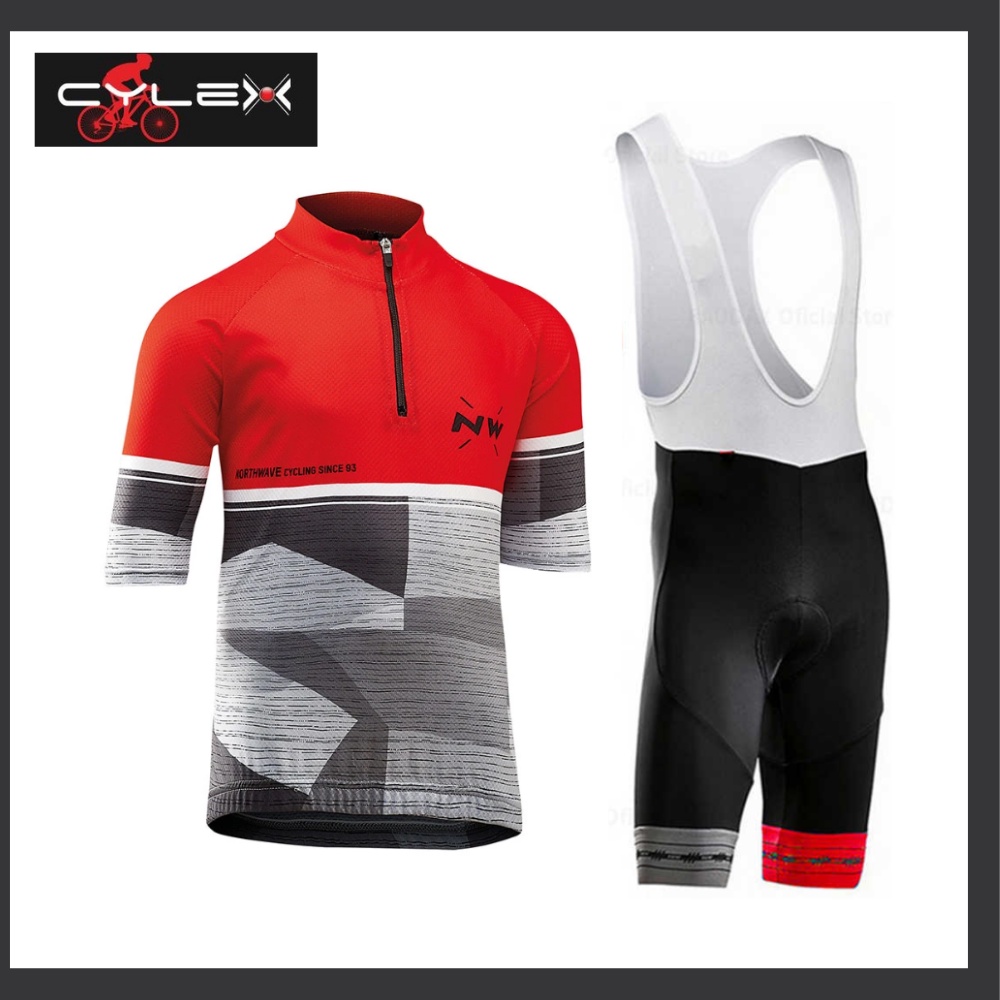 Cyclex Cycling Jersey Set Short Sleeve Top and Bib Shorts Breathable